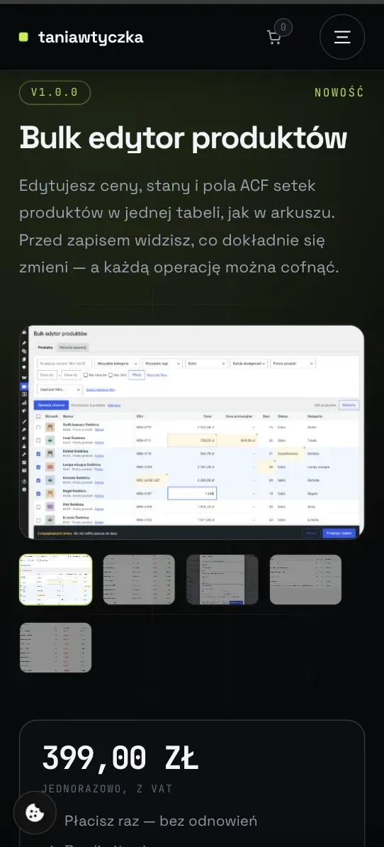Karta produktu w sklepie taniawtyczka.pl na telefonie — opis, galeria zrzutów i cena jednorazowa