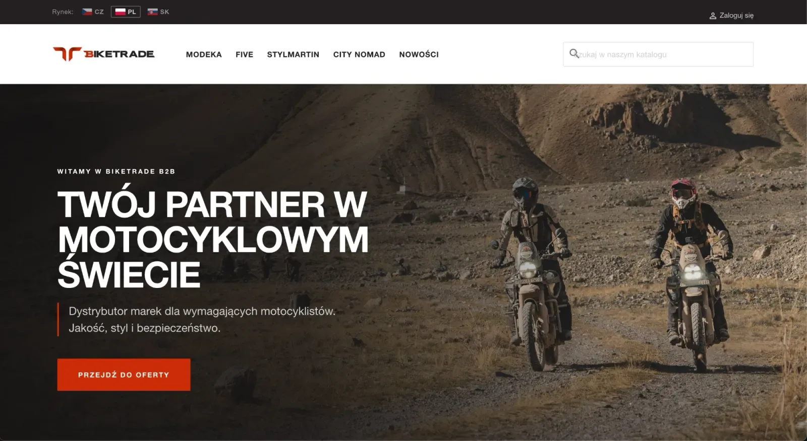 BikeTrade — platforma B2B — realizacja CtrlZ Studio, B2B · 4 rynki